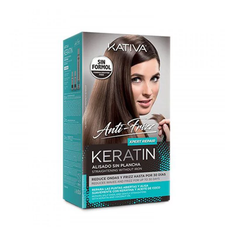 Kativa Keratin Alisado Anti Frizz Xpert Repair Kit (Shampoo - Femme Fatale - 