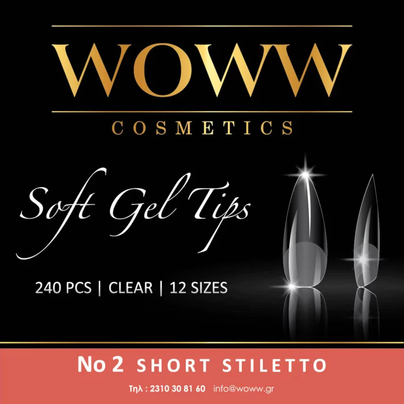 Soft Gel Tips Woww No2 Short Stiletto 240 τεμάχια | Femme Fa - Femme Fatale - Soft Gel Tips Woww No2 Short Stiletto 240 τεμάχια