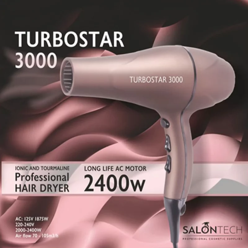 Turbostar Επαγγελματικό Πιστολάκι Μαλλιών 2400W No 3000 Ροζ - Femme Fatale - Turbostar Επαγγελματικό Πιστολάκι Μαλλιών 2400W No 3000 Ροζ