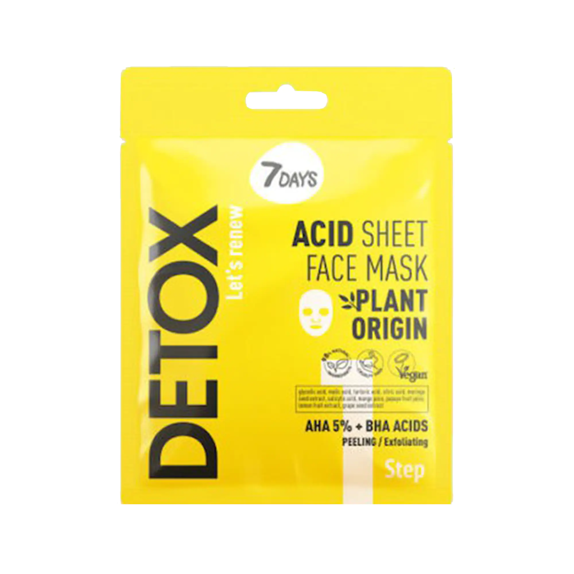 7days Μάσκα Προσώπου Detox Acid Step 1 25gr