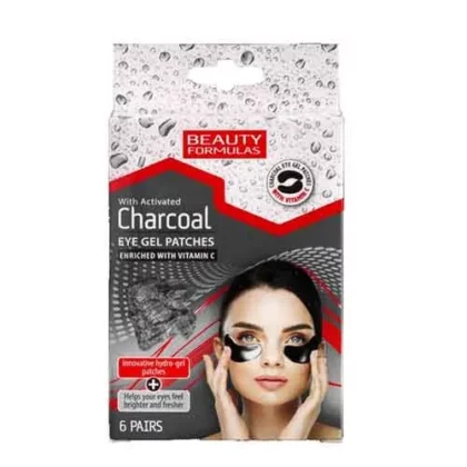 Beauty Formulas Activated Charcoal Eye Gel Patches-Tζελ Επιθέματα Ματιών με Ενεργό Άνθρακα 6 Ζευγάρια