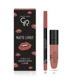 Golden Rose Matte Lipstick Crayon No 10 | Femme Fatale - Femme Fatale - Golden Rose Matte Lip Kit Warm Sable