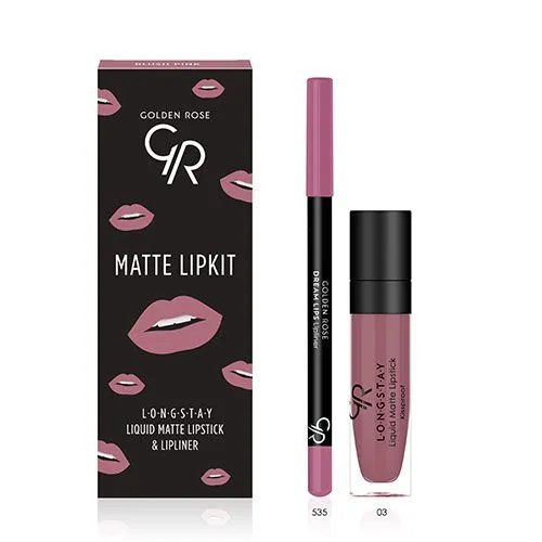 Golden Rose Matte Lip Kit Blush Pink | Femme Fatale - Femme Fatale - Golden Rose Matte Lip Kit Blush Pink